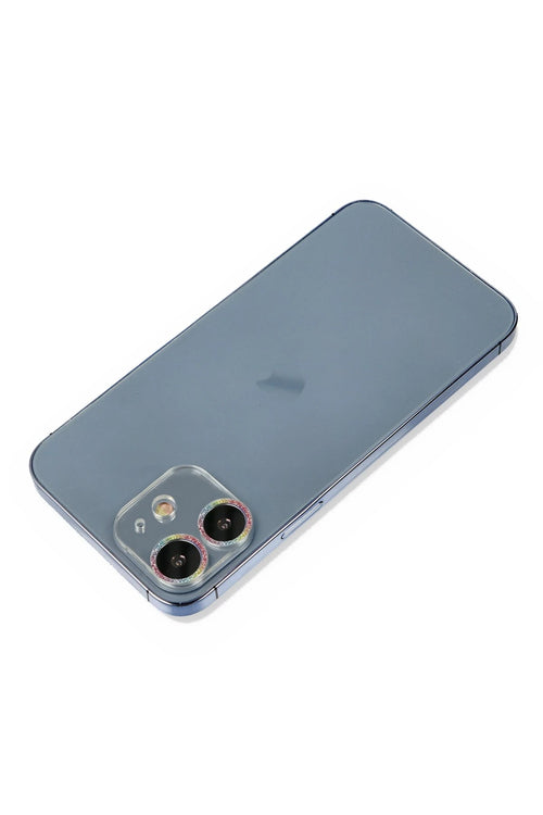 Newface Apple iPhone 12 Mini Shine Kamera Lens Koruma Cam - Rainbow