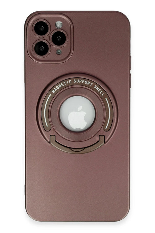 Newface Apple iPhone 12 Pro Kılıf Lukka Magneticsafe Kapak - Kahverengi