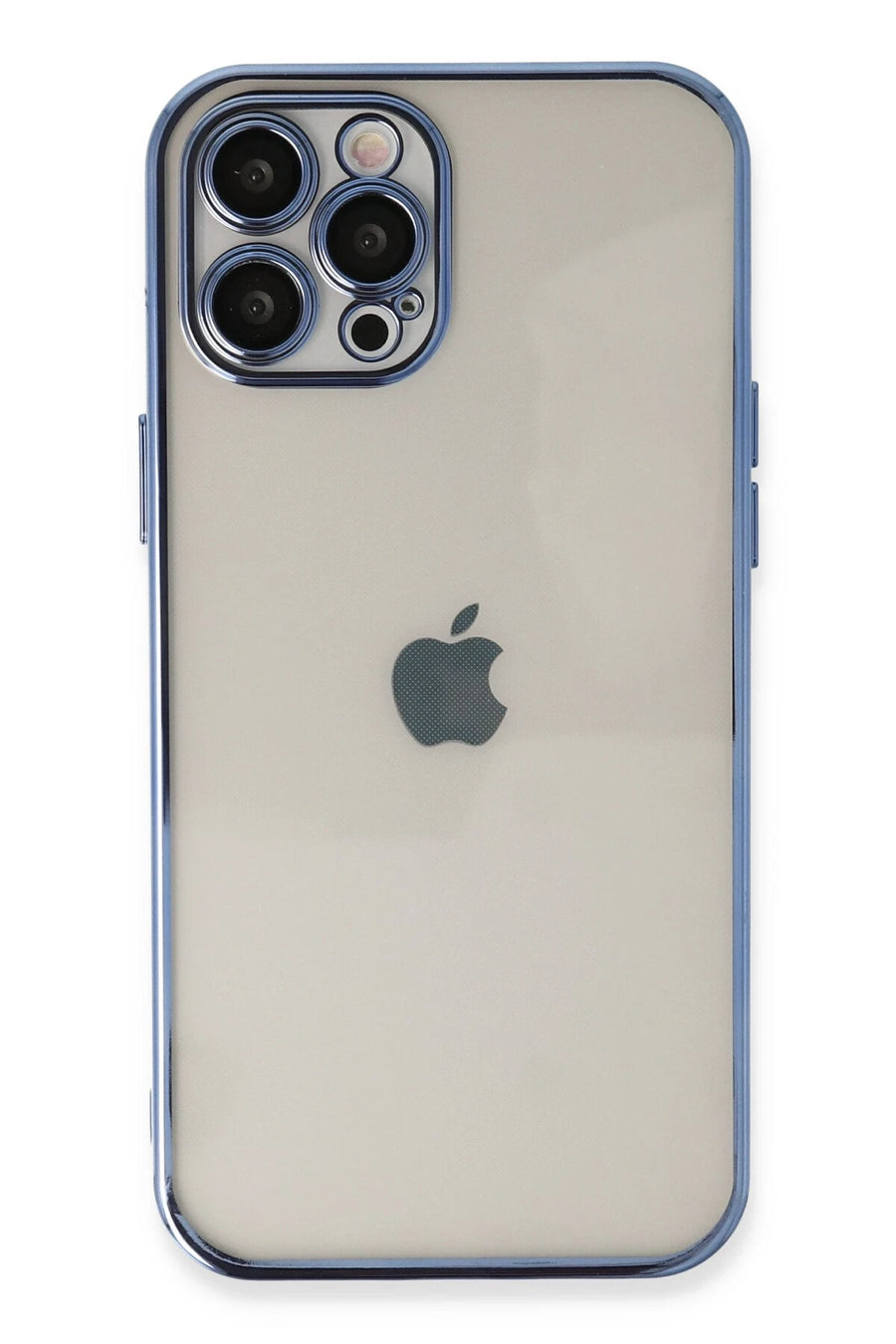 Newface Apple iPhone 12 Pro Kılıf Razer Lensli Silikon - Açık Mavi
