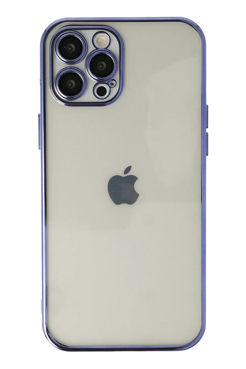 Newface Apple iPhone 12 Pro Kılıf Razer Lensli Silikon - Mor