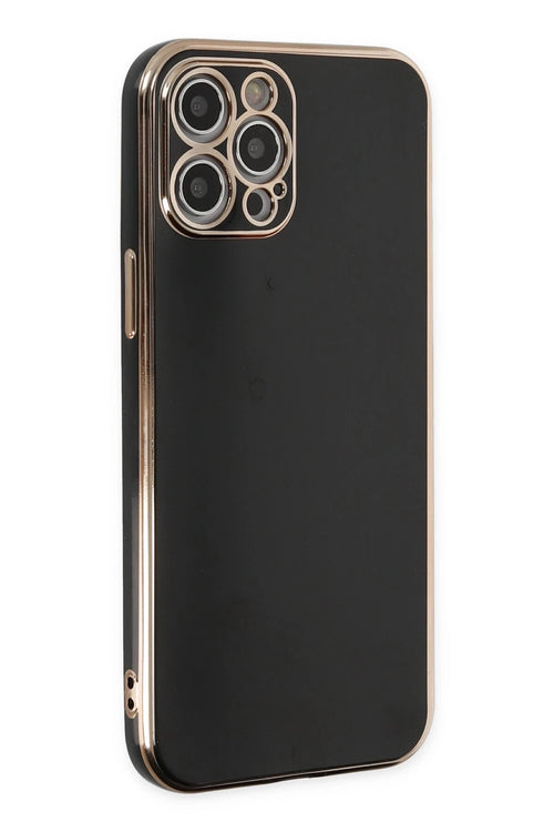 Newface Apple iPhone 12 Pro Kılıf Volet Silikon - Siyah