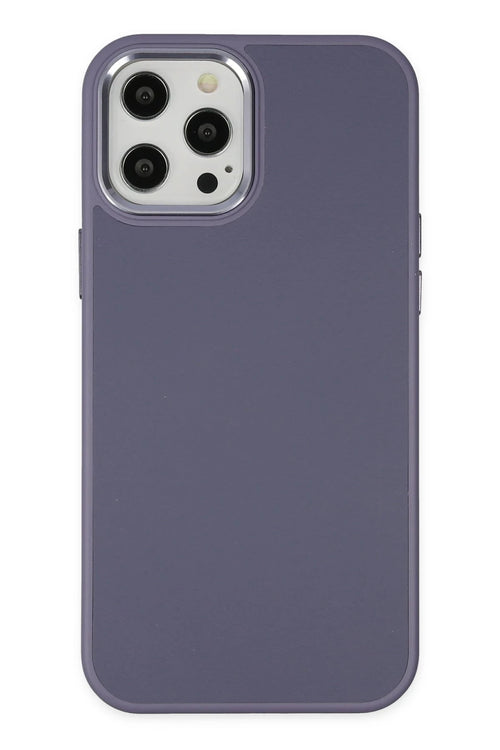 Newface Apple iPhone 12 Pro Max Kılıf Asya Deri Silikon - Mor