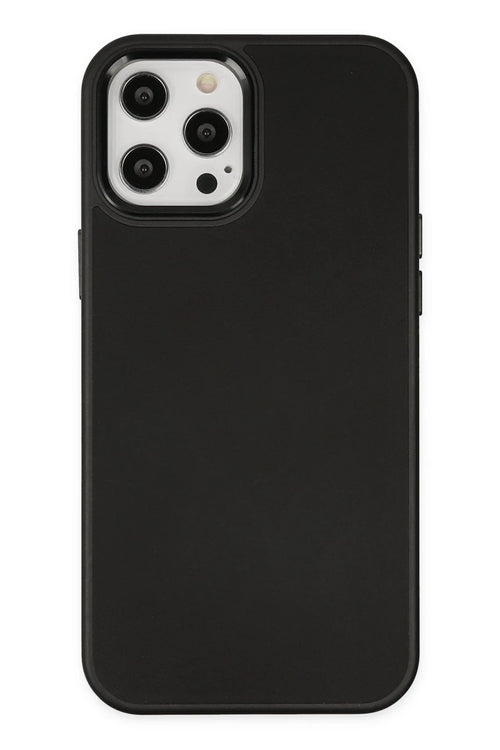 Newface Apple iPhone 12 Pro Max Kılıf Asya Deri Silikon - Siyah