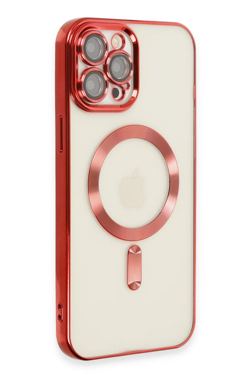 Newface Apple iPhone 12 Pro Max Kılıf Kross Magneticsafe Kapak - Kırmızı