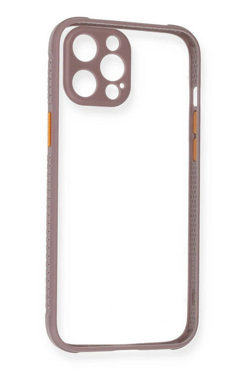 Newface Apple iPhone 12 Pro Max Kılıf Miami Şeffaf Silikon - Açık Mor