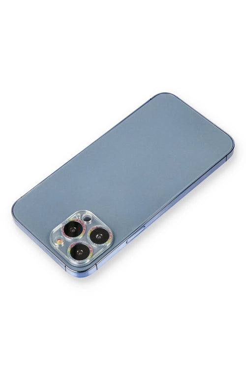 Newface Apple iPhone 12 Pro Max Shine Kamera Lens Koruma Cam - Rainbow