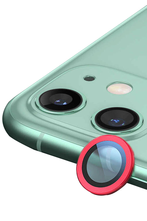 Newface Apple iPhone 12 Raze Metal Kamera Lens - Kırmızı