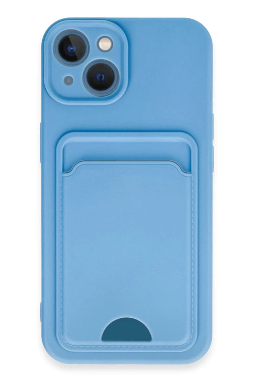 Newface Apple iPhone 13 Kılıf Kelvin Kartvizitli Silikon - Mavi