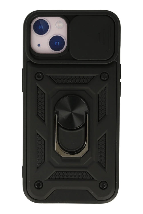 Newface Apple iPhone 13 Kılıf Pars Lens Yüzüklü Silikon - Siyah