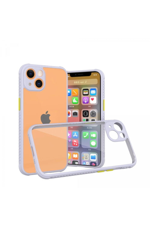 Newface Apple iPhone 13 Mini Kılıf Miami Şeffaf Silikon - Lila