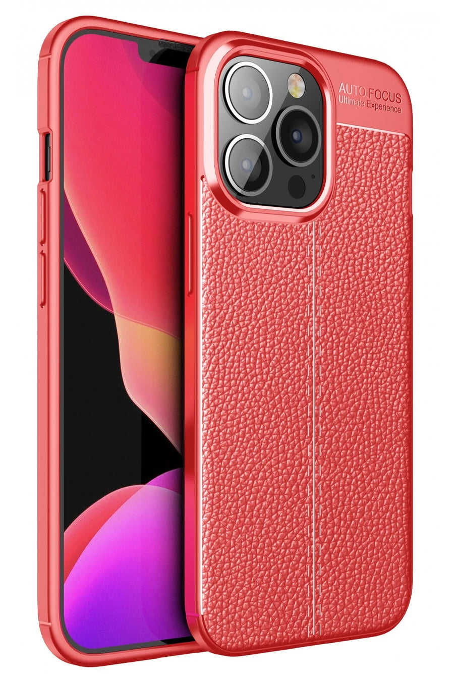 Newface Apple iPhone 13 Pro Kılıf Auto Focus Kapak - Kırmızı