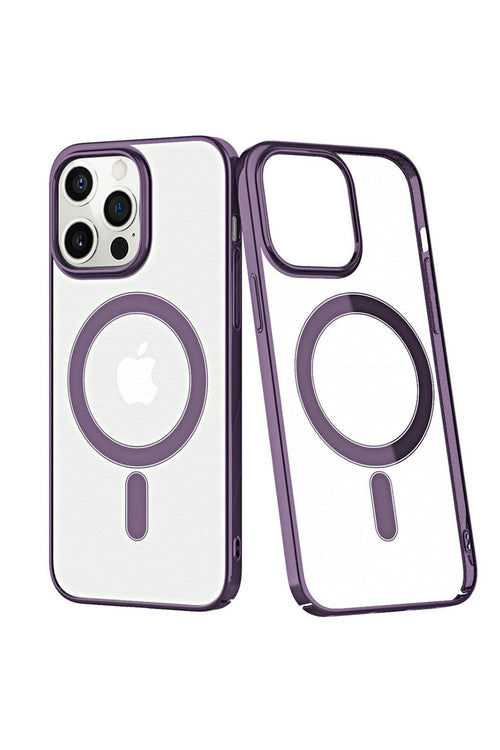 Newface Apple iPhone 13 Pro Kılıf Element Magneticsafe Sert Kapak - Derin Mor