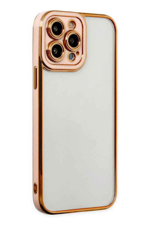 Newface Apple iPhone 13 Pro Kılıf Liva Lens Silikon - Rose