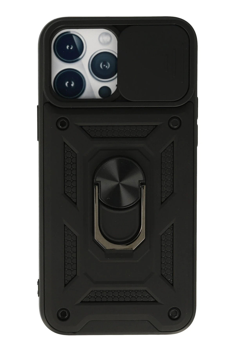 Newface Apple iPhone 13 Pro Kılıf Pars Lens Yüzüklü Silikon - Siyah