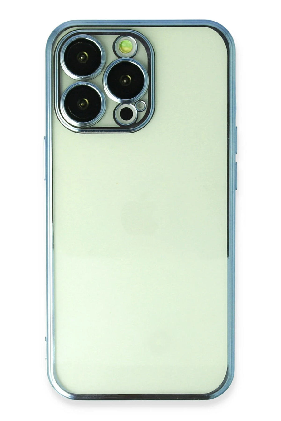 Newface Apple iPhone 13 Pro Kılıf Razer Lensli Silikon - Açık Mavi