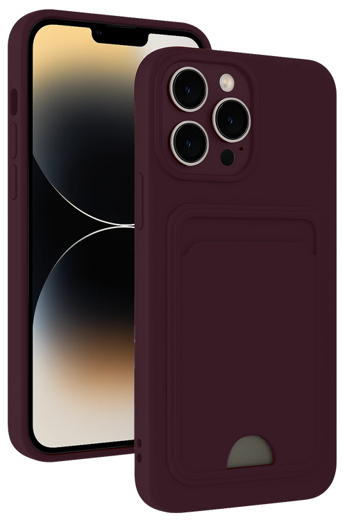 Newface Apple iPhone 13 Pro Max Kılıf Kelvin Kartvizitli Silikon - Derin Mor