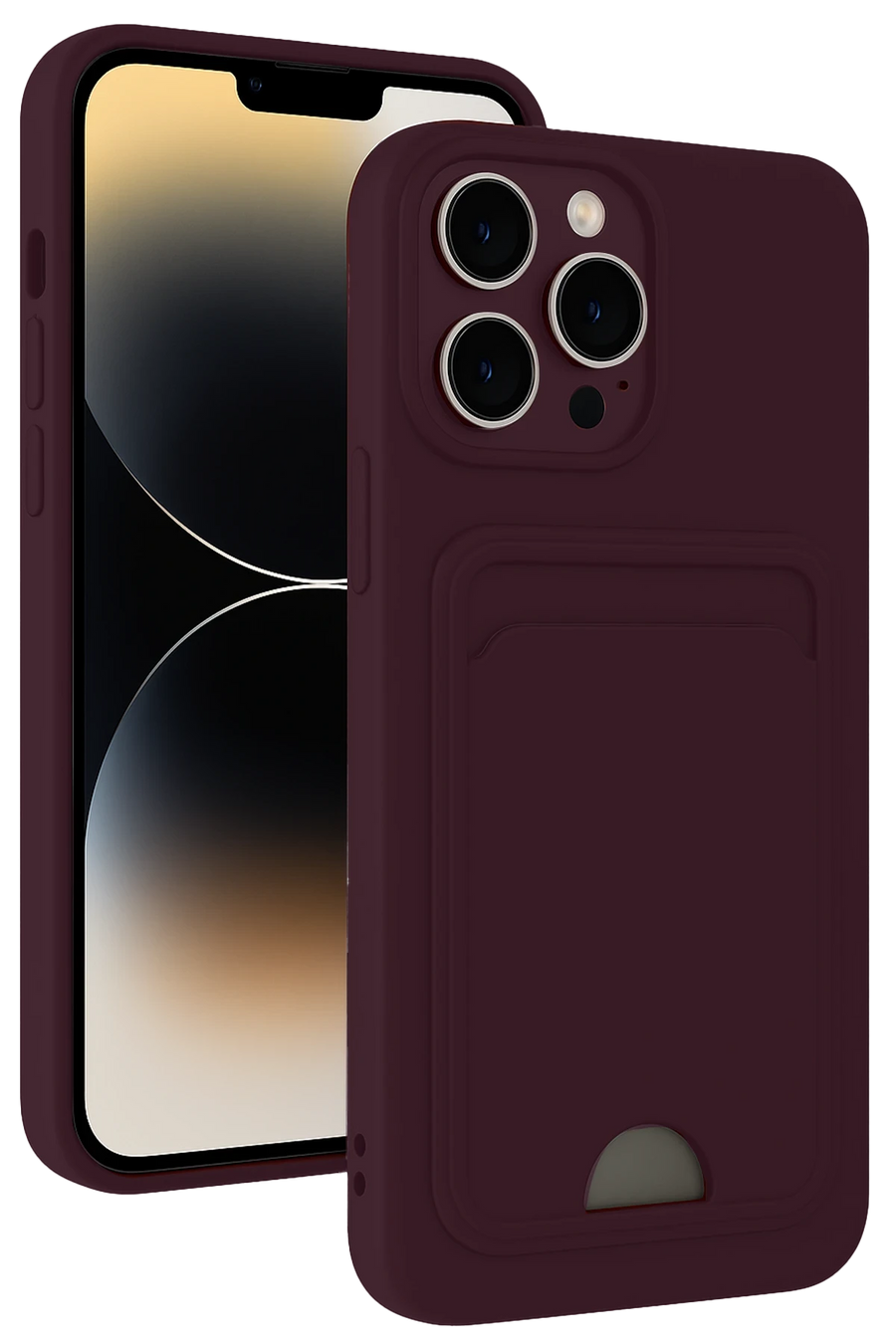 Newface Apple iPhone 13 Pro Max Kılıf Kelvin Kartvizitli Silikon - Derin Mor