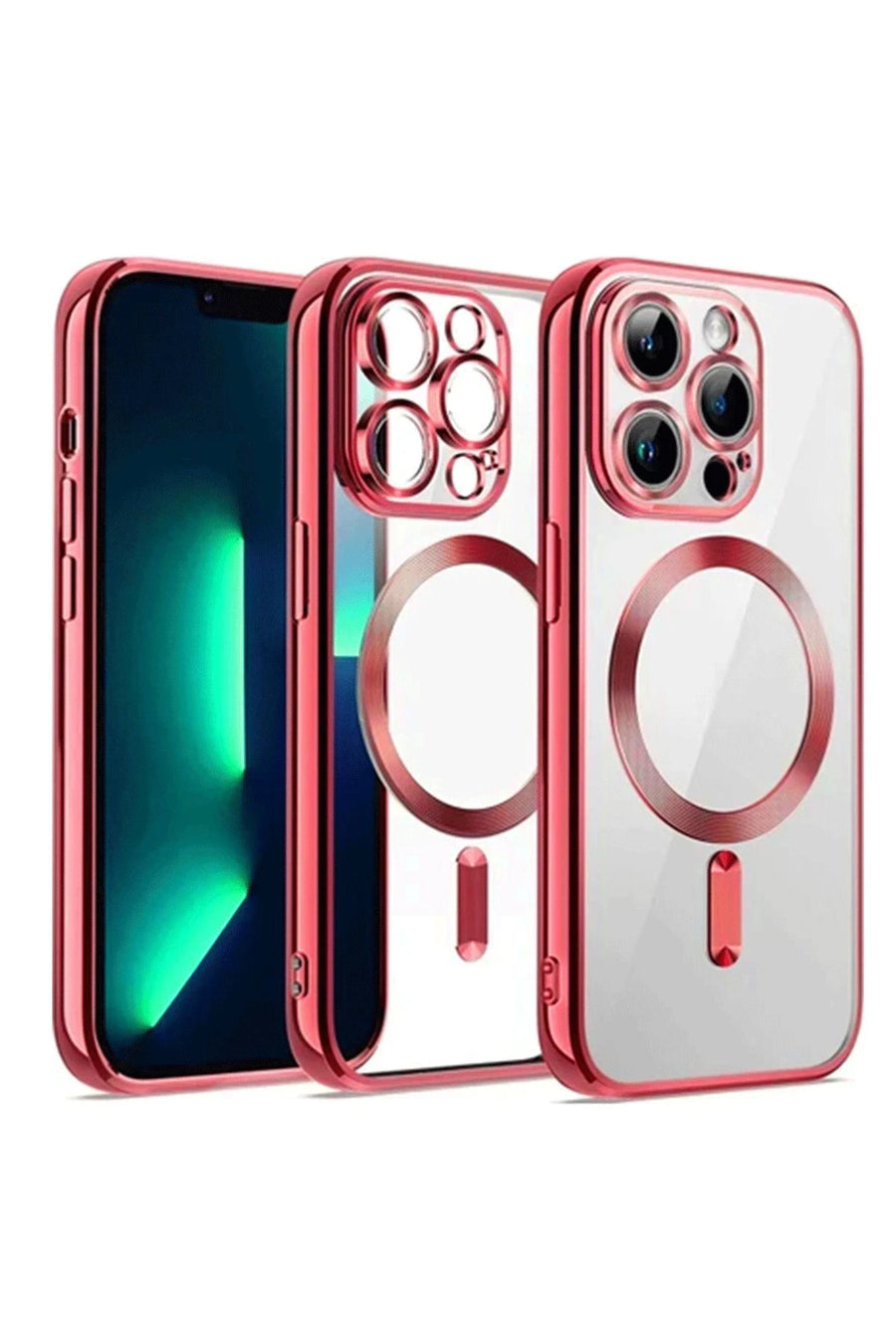 Newface Apple iPhone 13 Pro Max Kılıf Kross Magneticsafe Kapak - Kırmızı