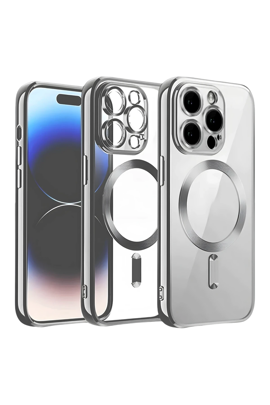 Newface Apple iPhone 13 Pro Max Kılıf Kross Magneticsafe Kapak - Titan Gri