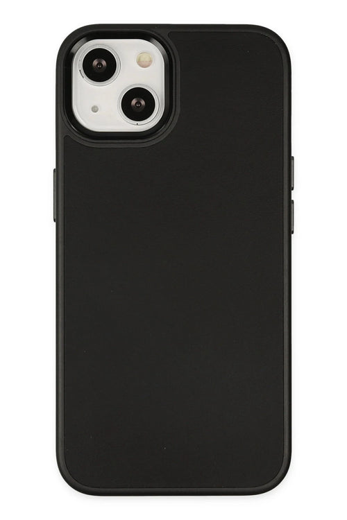 Newface Apple iPhone 14 Plus Kılıf Asya Deri Silikon - Siyah