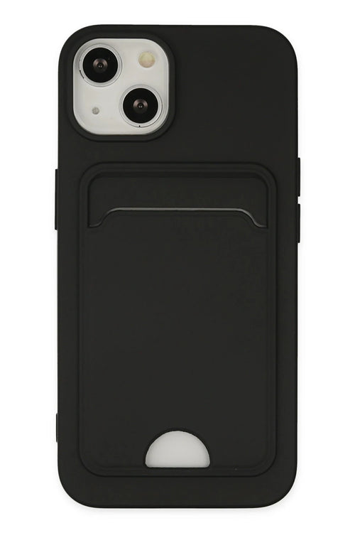 Newface Apple iPhone 14 Plus Kılıf Kelvin Kartvizitli Silikon - Siyah