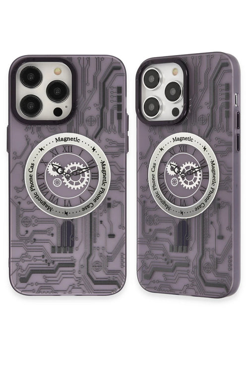 Newface Apple iPhone 14 Pro Kılıf Apollo Magneticsafe Desenli Kapak - Apollo Mor - 5