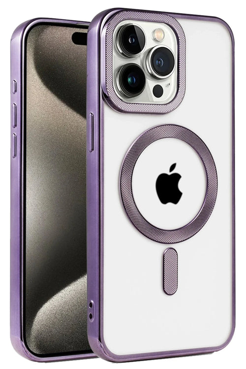 Newface Apple iPhone 14 Pro Kılıf Kronos Magsafe Kapak - Derin Mor