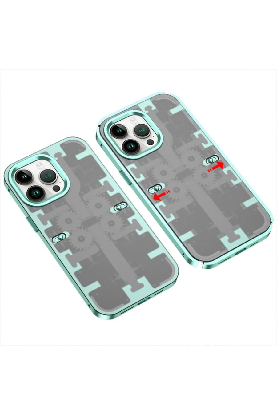Newface Apple iPhone 14 Pro Kılıf Mekanik Bumper Kapak - Yeşil