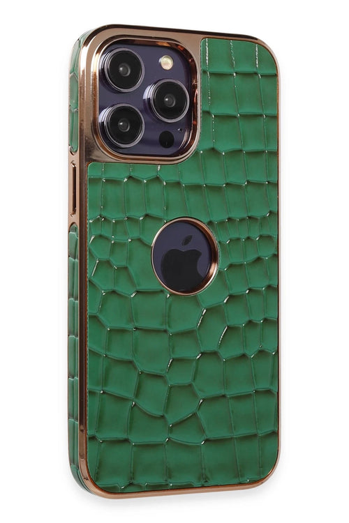 Newface Apple iPhone 14 Pro Kılıf Snake Kapak - Koyu Yeşil