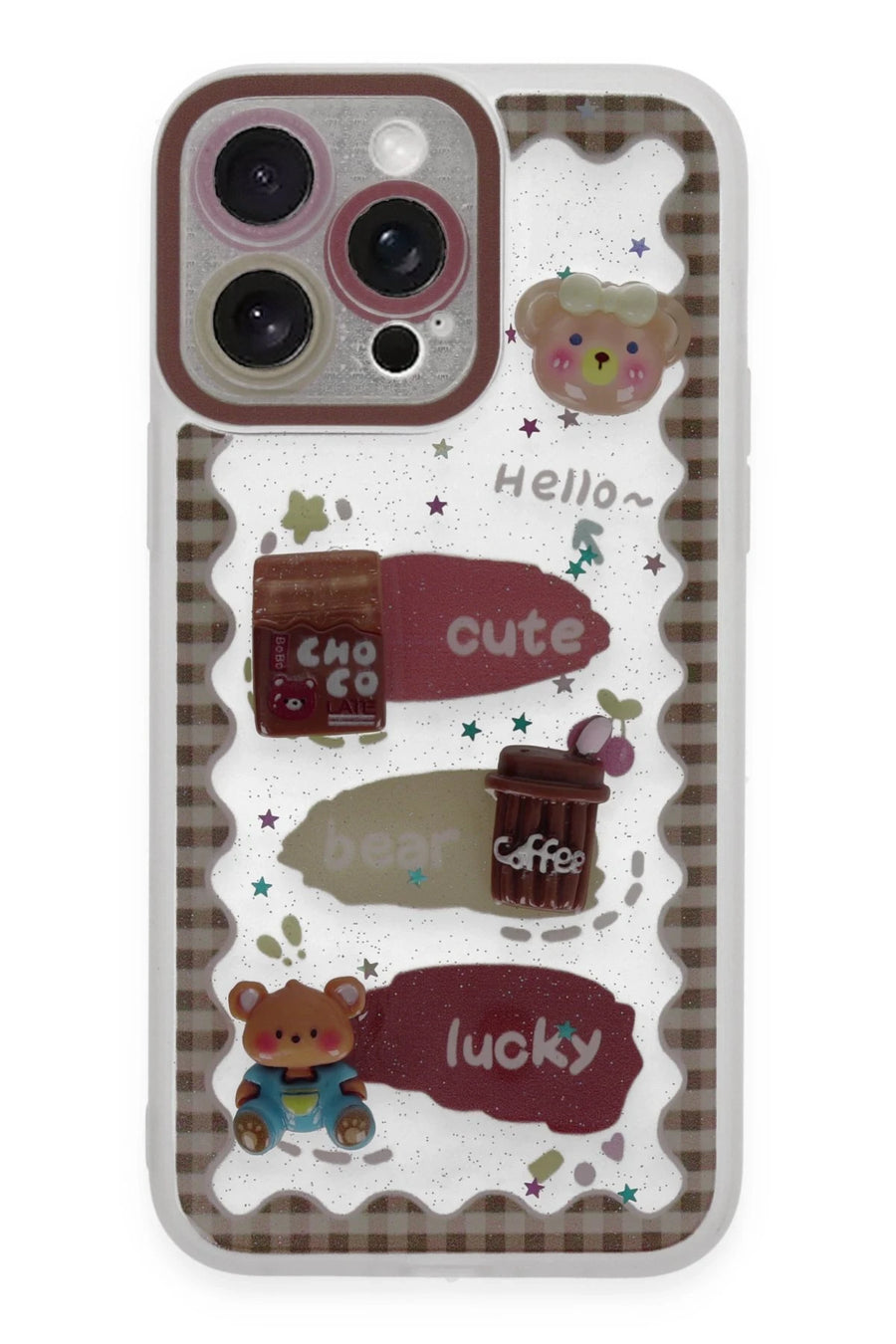 Newface Apple iPhone 14 Pro Kılıf Sweet Desenli Silikon Kapak - Şeffaf
