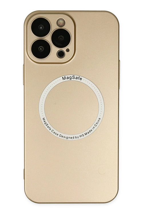 Newface Apple iPhone 14 Pro Max Kılıf Jack Magneticsafe Lens Silikon - Gold