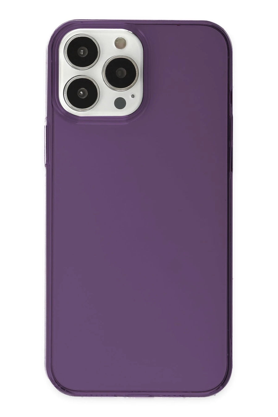 Newface Apple iPhone 14 Pro Max Kılıf Pc Sert Şeffaf Kapak - Mor
