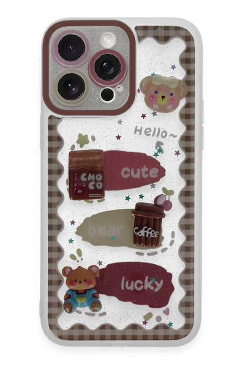 Newface Apple iPhone 14 Pro Max Kılıf Sweet Desenli Silikon Kapak - Şeffaf