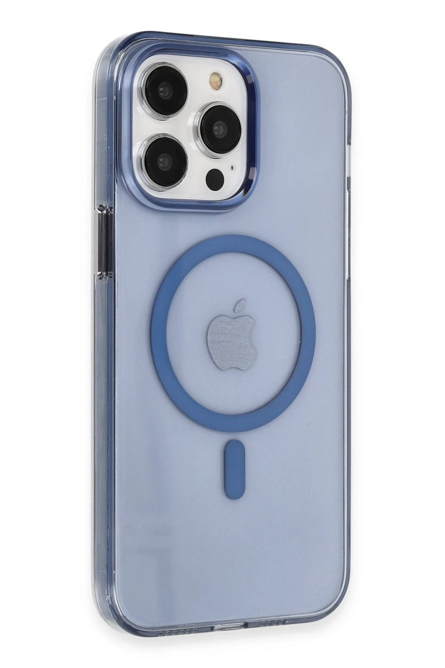 Newface Apple iPhone 14 Pro Max Kılıf Tron Şeffaf Magsafe Kapak - Mavi