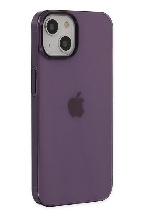 Newface Apple iPhone 15 Plus Kılıf Pc Sert Şeffaf Kapak - Mor