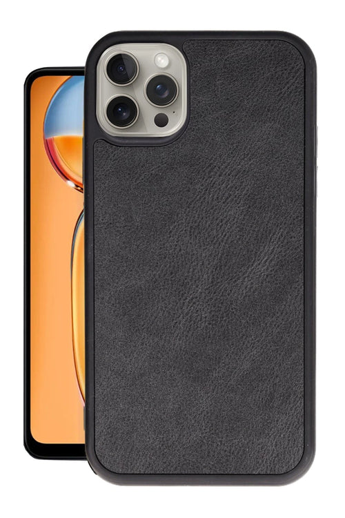Newface Apple iPhone 15 Pro Kılıf Aras Deri Kapak - Siyah