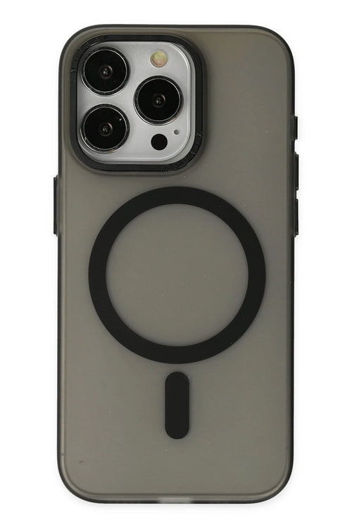Newface Apple iPhone 15 Pro Kılıf Lodos Magneticsafe Mat Kapak - Siyah