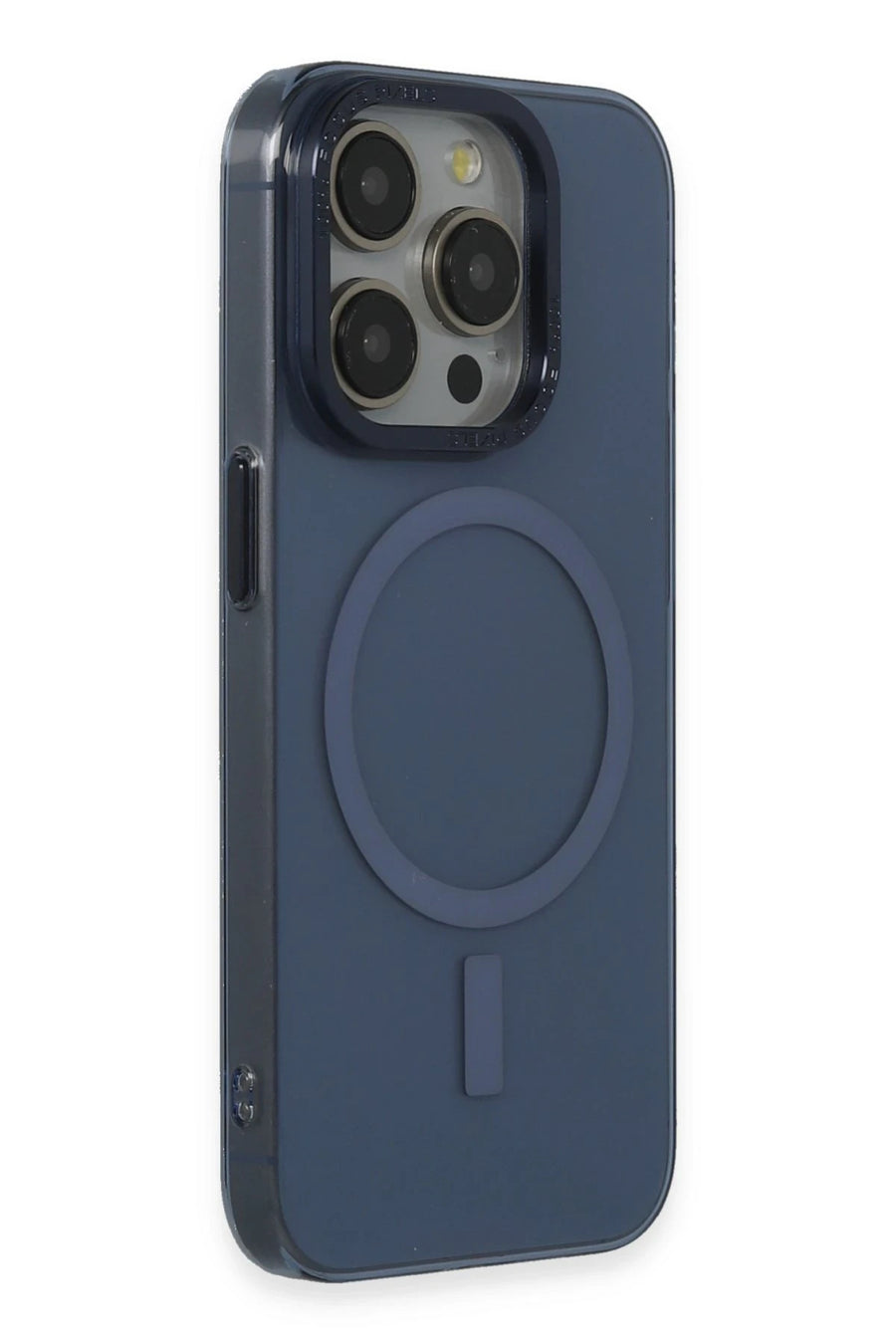 Newface Apple iPhone 15 Pro Max Kılıf Anka PC Magneticsafe Sert Metal Kapak - Lacivert