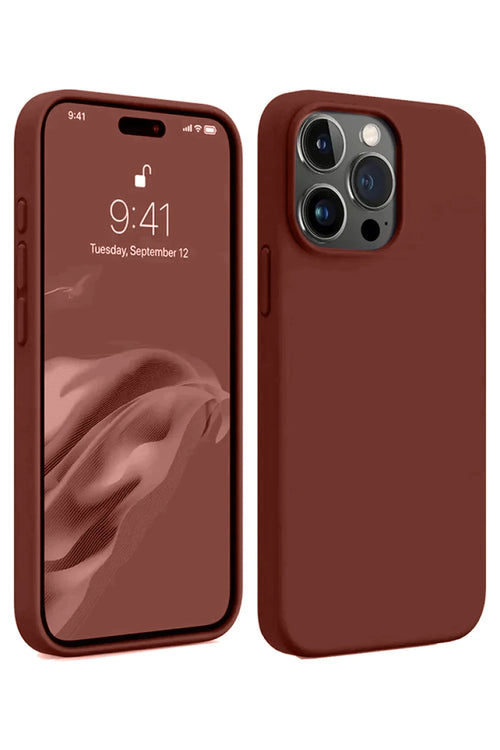 Newface Apple iPhone 15 Pro Max Kılıf First Silikon - Bordo