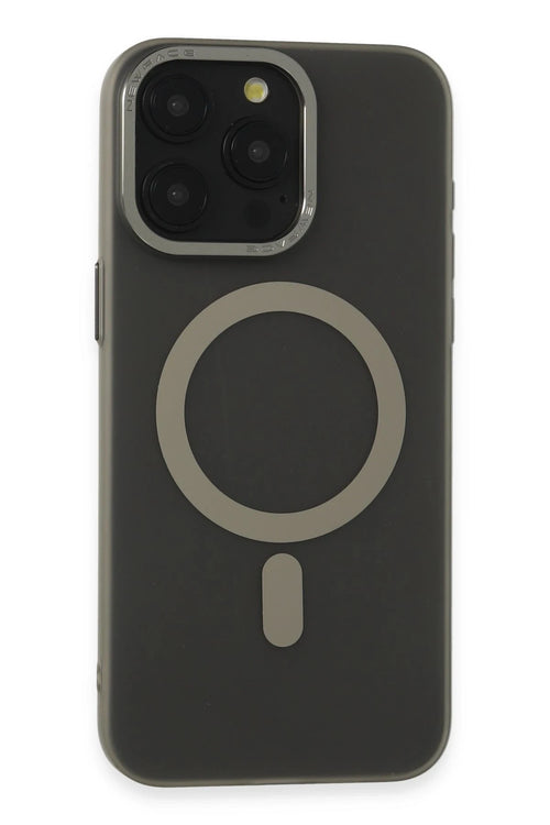 Newface Apple iPhone 15 Pro Max Kılıf Lodos Magneticsafe Mat Kapak - Titan Gri