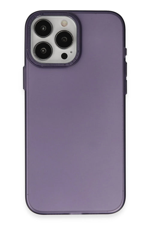 Newface Apple iPhone 15 Pro Max Kılıf Modos Metal Kapak - Derin Mor