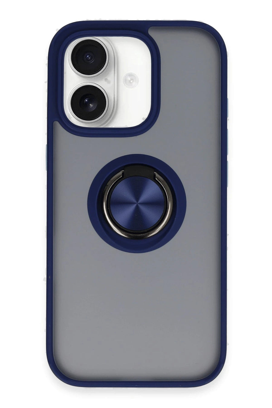 Newface Apple iPhone 16 Kılıf Montreal Yüzüklü Silikon Kapak - Lacivert