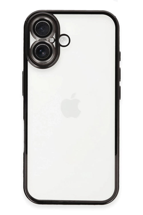 Newface Apple iPhone 16 Kılıf Razer Lensli Silikon - Siyah