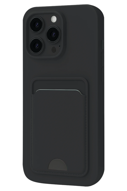 Newface Apple iPhone 16 Plus Kılıf Kelvin Kartvizitli Silikon - Siyah