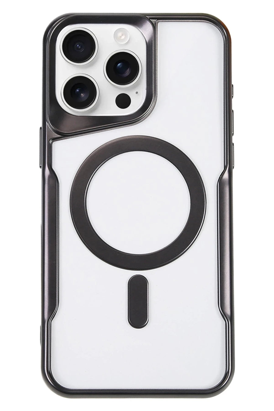 Newface Apple iPhone 16 Pro Kılıf Boyi Magsafe Silikon Kapak - Siyah