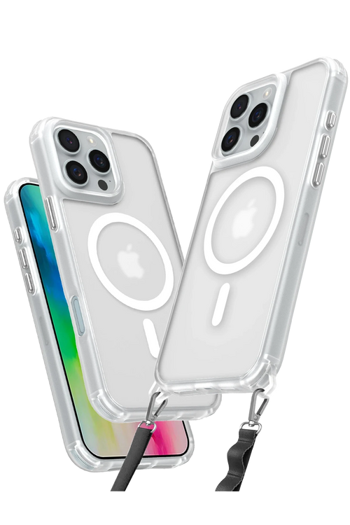 Newface Apple iPhone 16 Pro Kılıf Enka Magsafe Silikon Kılıf - Şeffaf