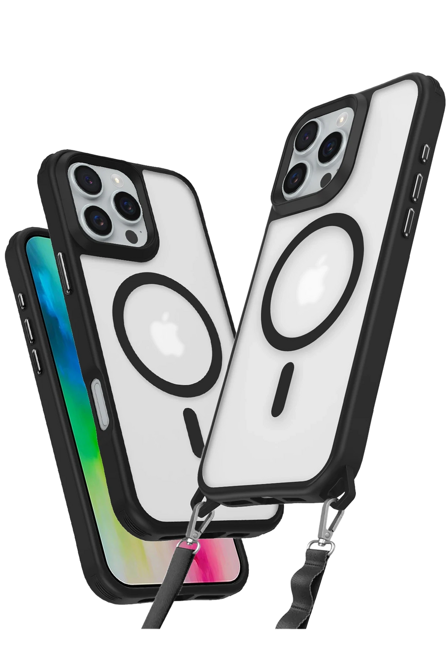 Newface Apple iPhone 16 Pro Kılıf Enka Magsafe Silikon Kılıf - Siyah