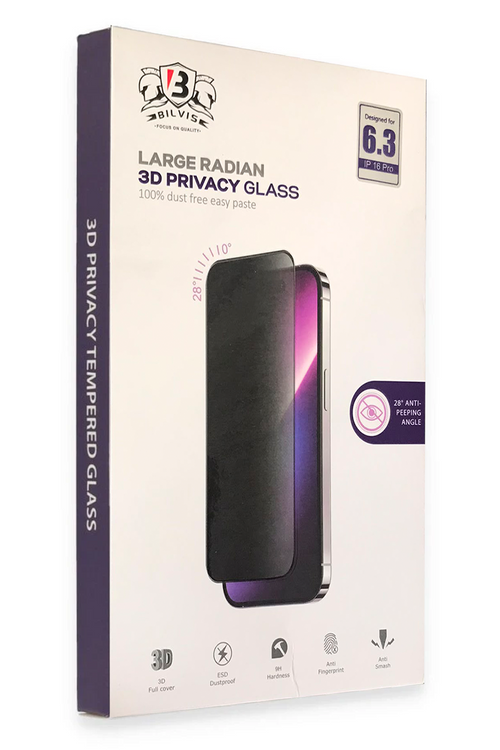Newface Apple iPhone 16 Pro Max Bilvis 3D Radian Hayalet Cam Ekran Koruyucu