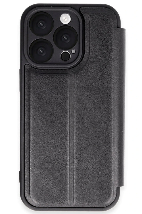 Newface Apple iPhone 16 Pro Max Kılıf Flip Cover - Siyah