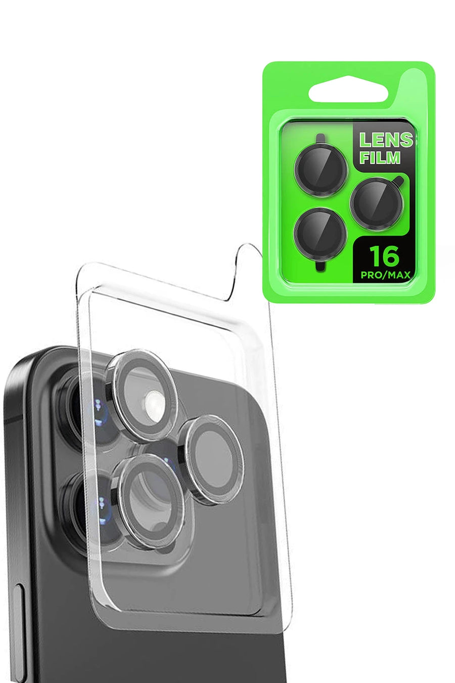 Newface Apple iPhone 16 Pro Raze Metal Kamera Lens - Siyah